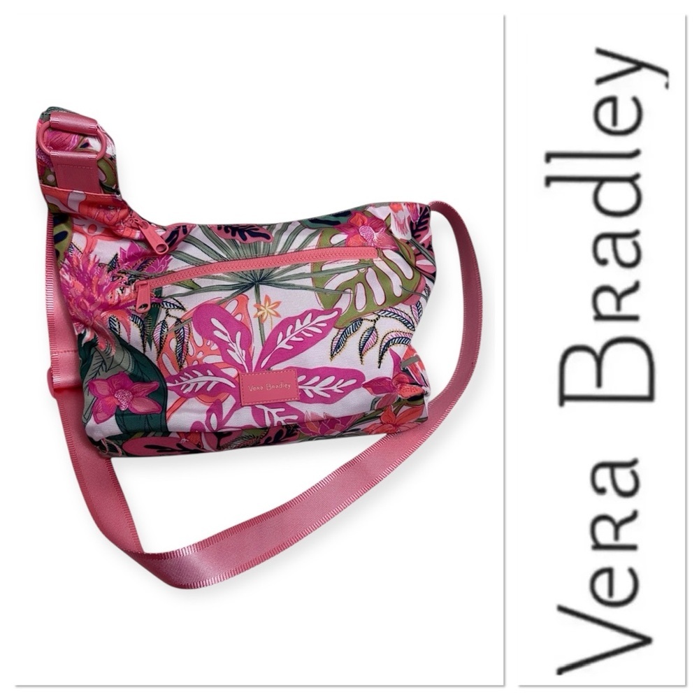 Vera Bradley rainforest print recycled material
Sling bag